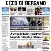 L'apertura de L'Eco di Bergamo: "Budan fa volare i nerazzurri: 'In alto in A e in...